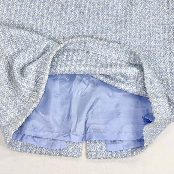 Escada Women's Tweed Wool Blend Pencil Skirt 44 14 XL Periwinkle Blue - Picture 5 of 12